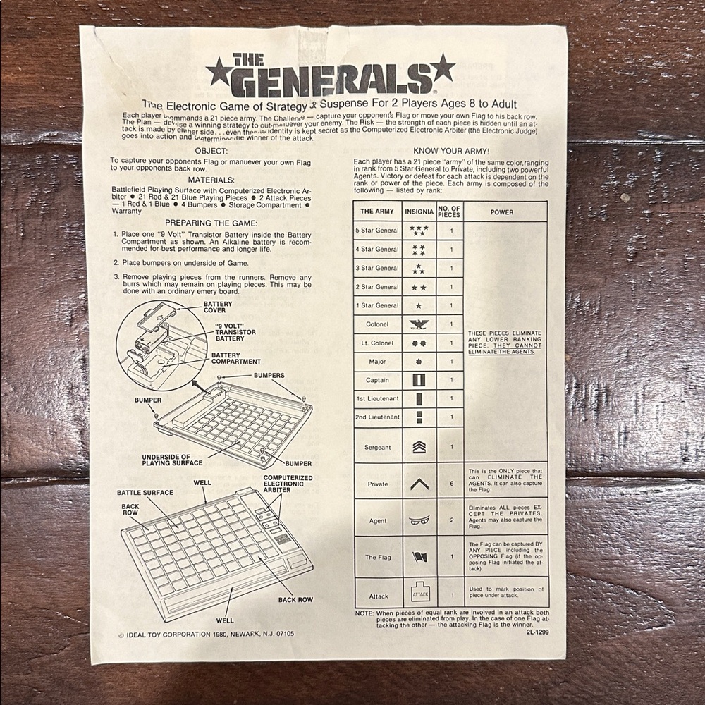 Vintage The Generals Electronic Strategy game 1980. Complete and works well. - Picture 8 of 13